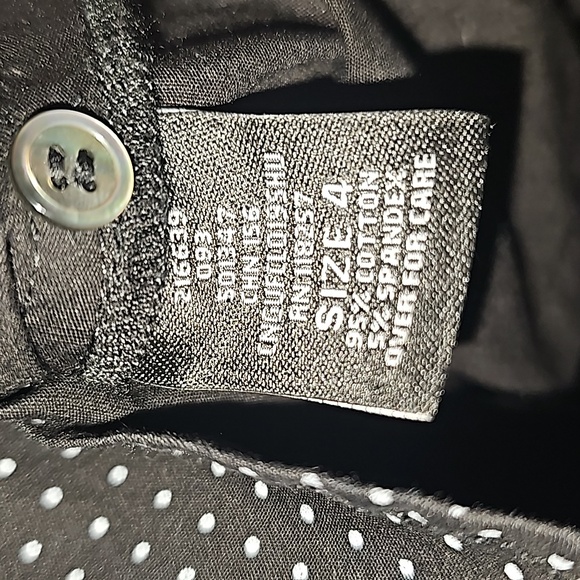 Lia Kes Black and White Dot Ruffle Long Sleeve Button Down Shirt Sz 4 - Picture 9 of 16